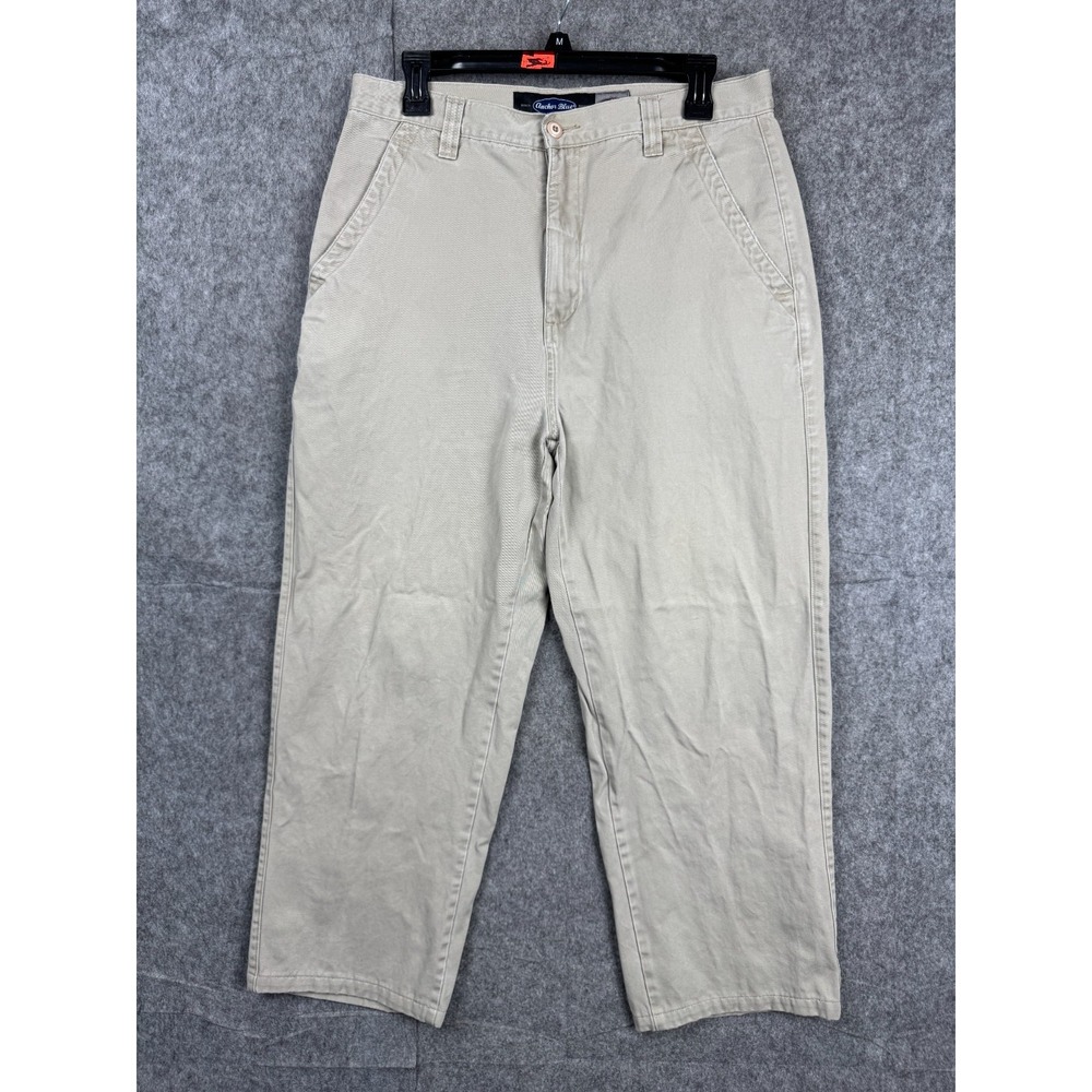 Vintage Anchor Blue Pants Mens 32x32 (FITS 32 x 25) Beige BAGGY Y2K Skater
